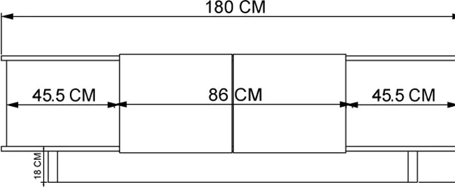 Komodë TV Aramos, hije antracit-lisi, 180x33x50cm