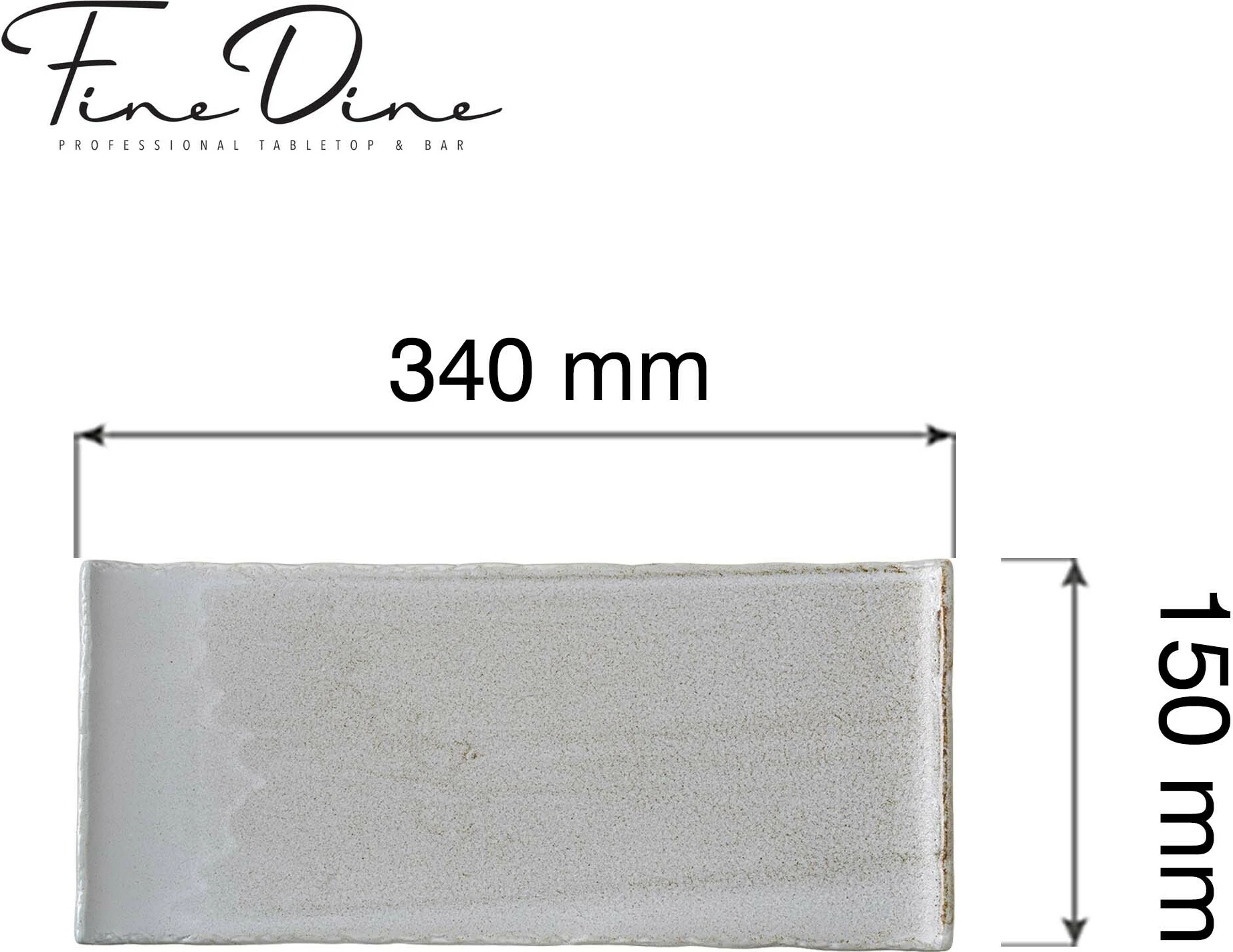Pjatë drejtkëndore Fine Dine Stark 340x150 mm, gri, set 3 copë