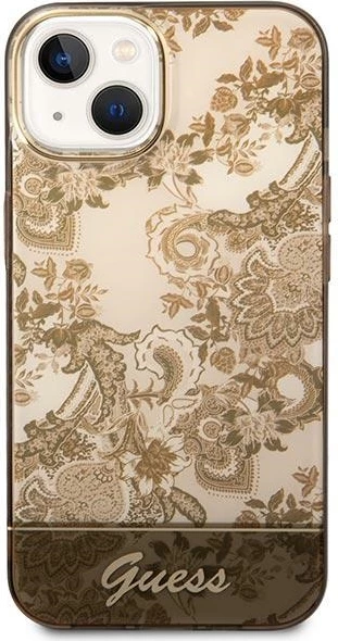 Mbështjellës Guess GUHCP14MHGPLHC për iPhone 14 Plus 6.7", Porcelain Collection, bezhë