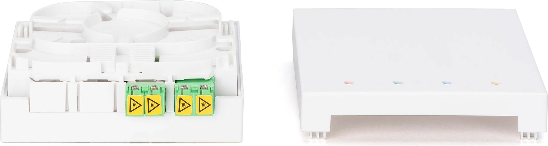 Kutí optike Digitus FTTH, 2x LC/APC DX, 4 porta, 80mm, e bardhë