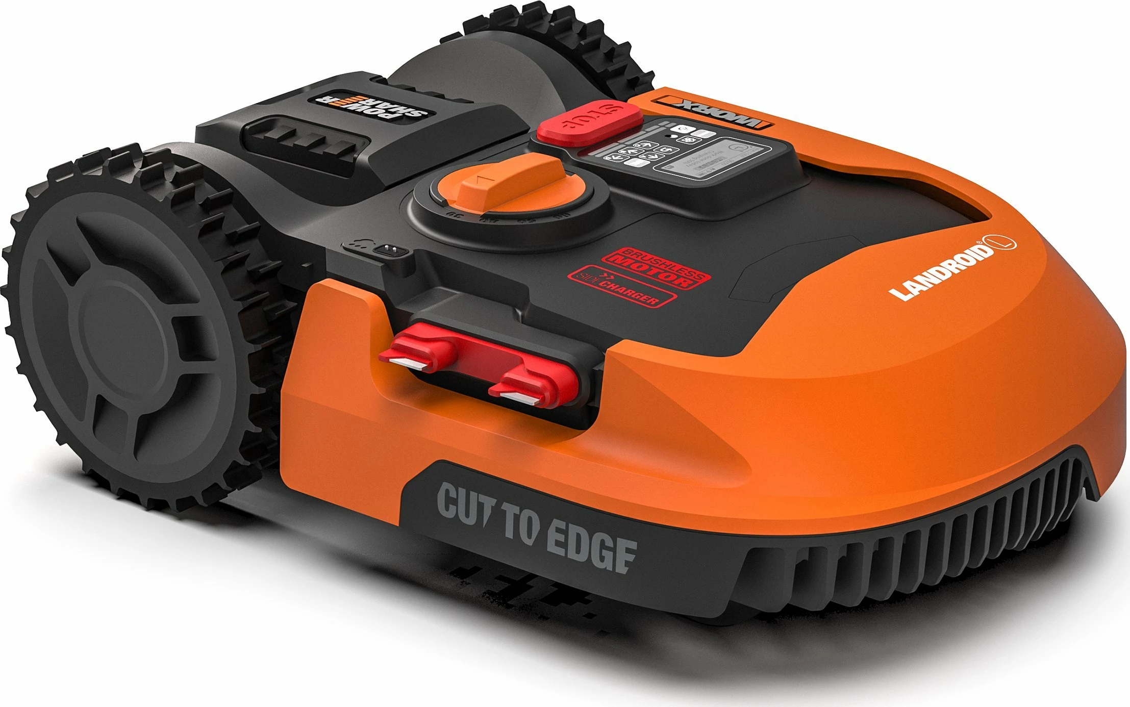 Robot kositës bari Worx Landroid L2000 WR155E 2000 m², bateri 5Ah, Wi‑Fi, portokalli/zi