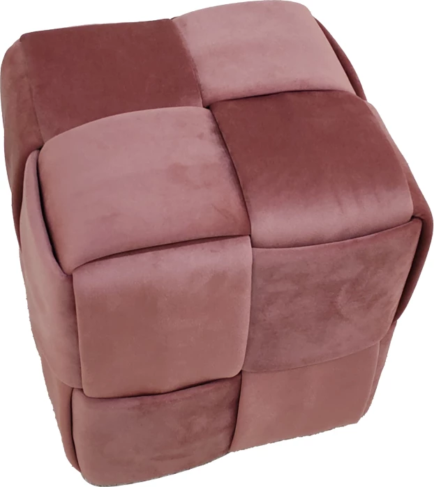 Tabure Jisko, kadife ngjyrë mollë e kalbur, 38x38x40cm