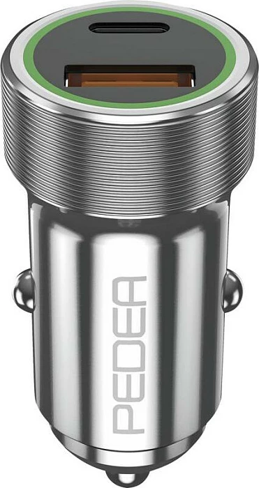 Karikues veture PEDEA 60040110, 20W, USB-A + USB-C, Silver
