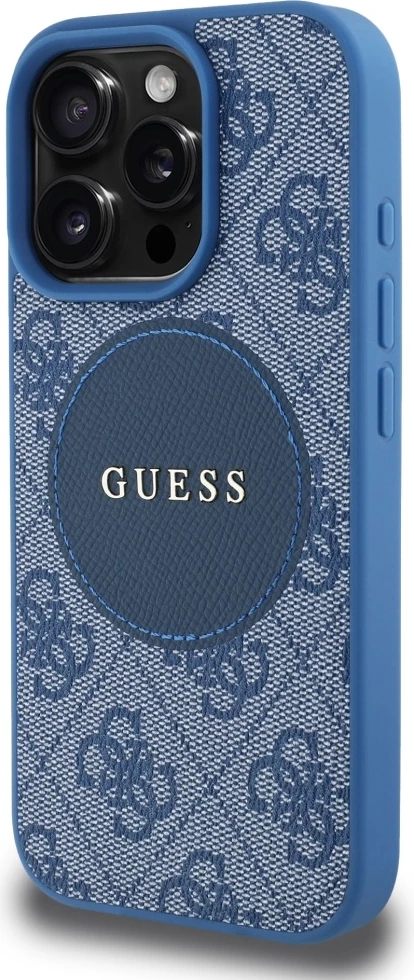 Mbështjellës Guess 4G Circle Classic Logo MagSafe për iPhone 16 Pro Max, Kaltër