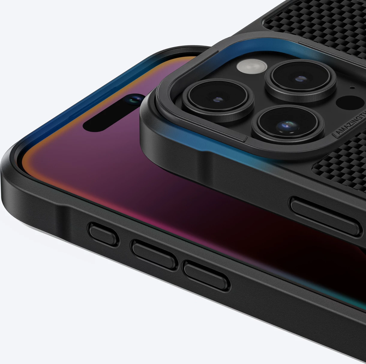 Mbështjellës AmazingThing Titan Max për iPhone 16 Pro Max, fibra aramidi 600D, e zezë