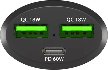 Karikuesi për në veturë Natec Coney 84W QC 3.0, ngjyrë e zezë