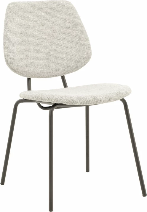 Karrige Pietro, pëlhurë gri e lehtë, këmbë të zeza, 50x53x83cm