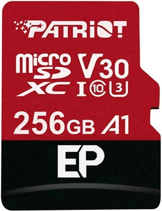 Kartë memorie microSDXC Patriot EP 256GB V30, e kuqe