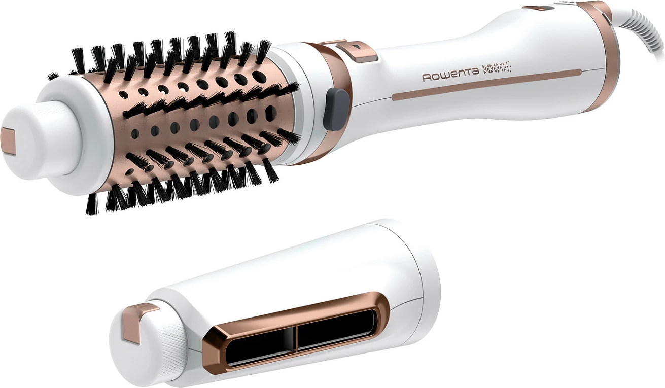 Furçë me ajër të nxehtë Rowenta Brush Activ Ultimate Care CF9720, rrotulluese, jonike, 3 shpejtësi/temperatura, bakër/bardhë