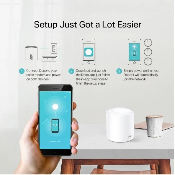sistem Mesh WiFi 6 TP-LINK Deco X20, deri 1800 Mbps, i bardhë, set 2 copë