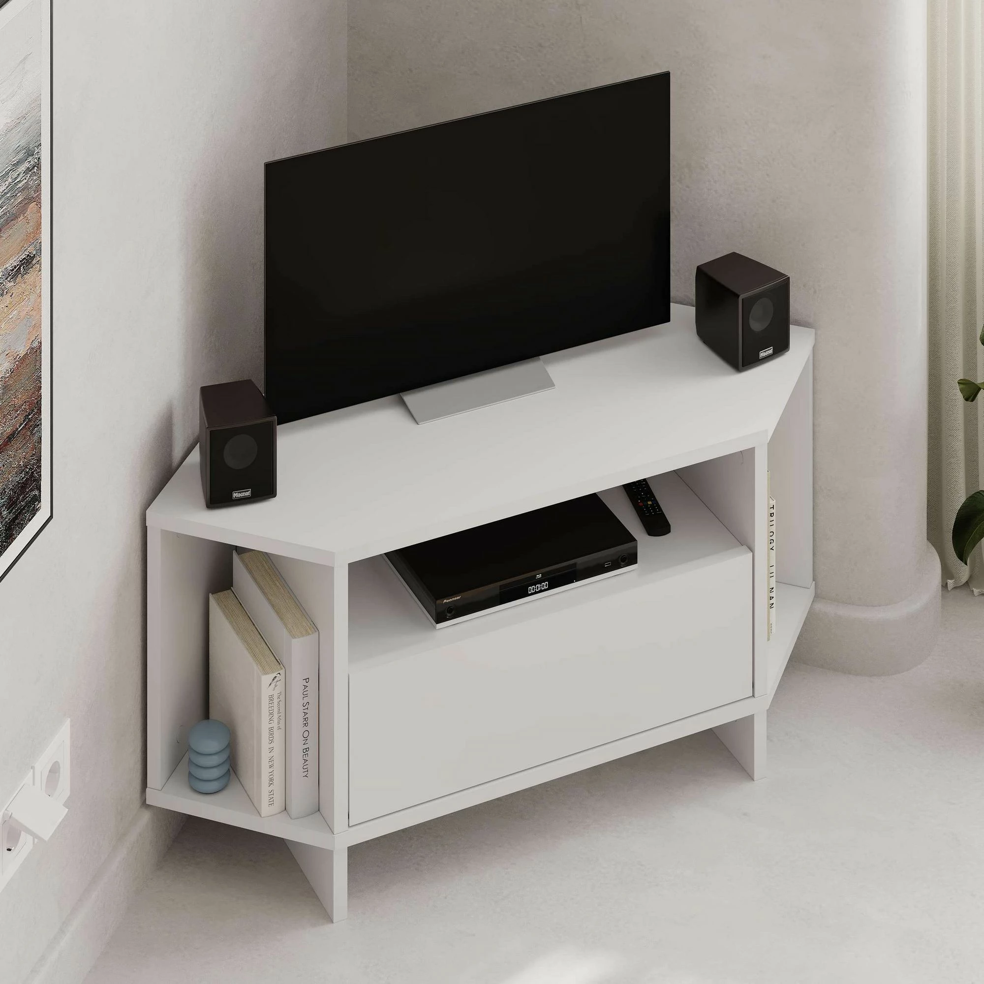 Komodë për TV Skye Decor, e bardhë, Viva