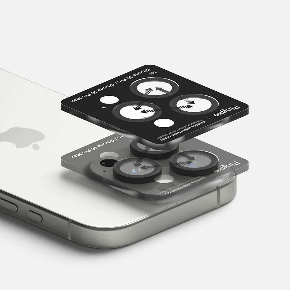 Mbrojtës kornize kamere Ringke për iPhone 16 Pro / 16 Pro Max, 2 copë, Zi