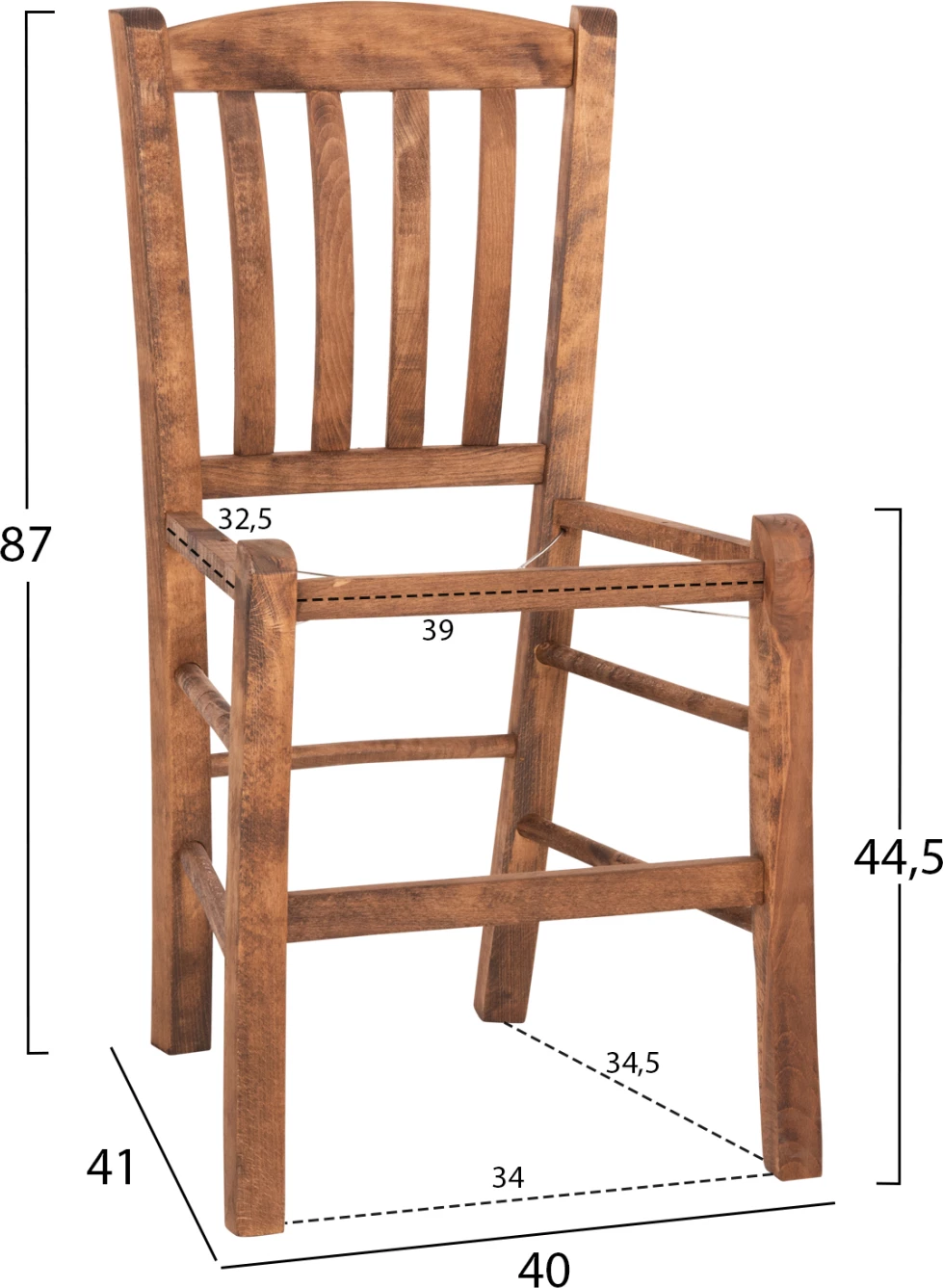 Karrige MONTE FH5588.01 dru ahu, ngjyrë arre, 40x41x87H cm. Vetëm korniza