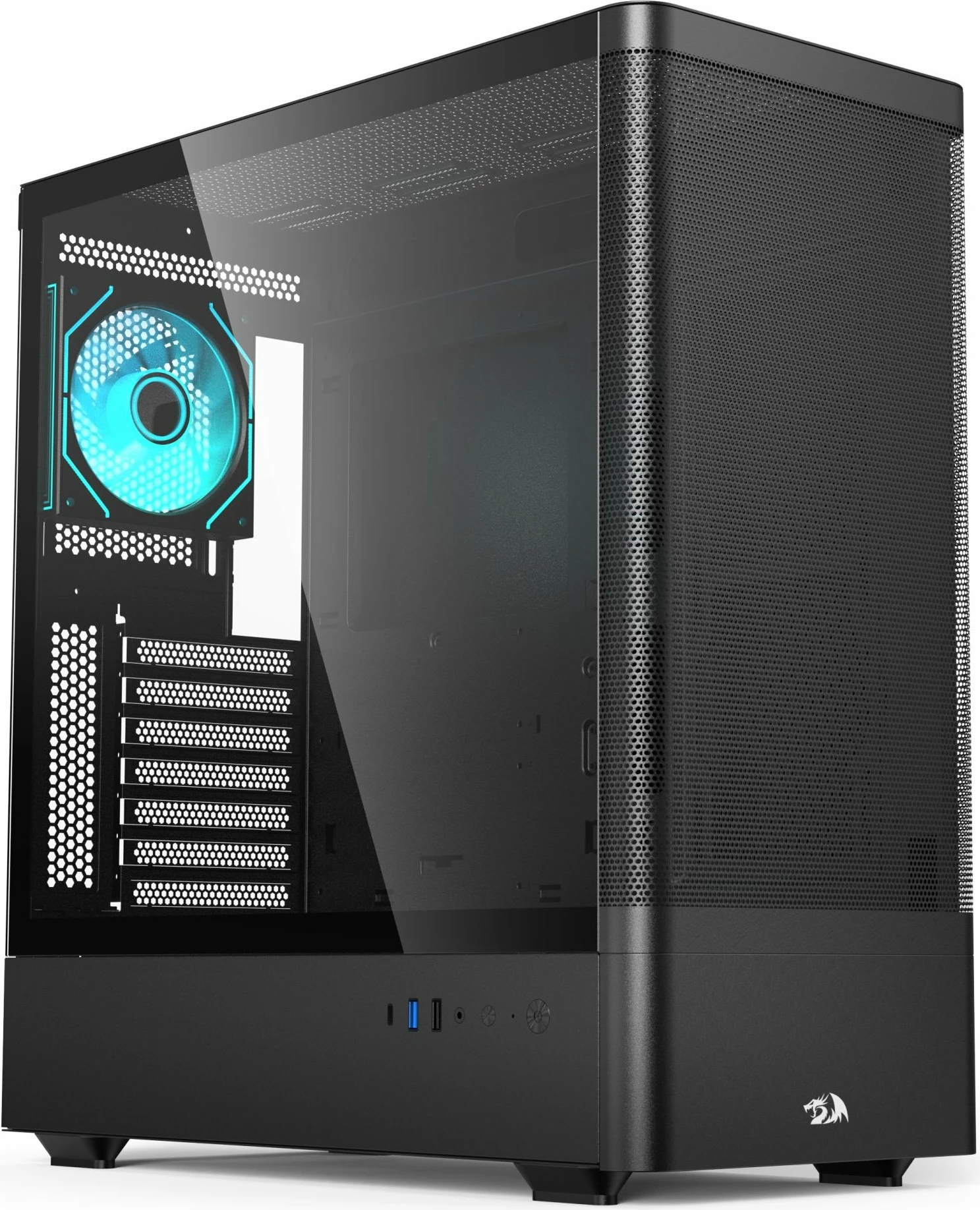 Kasë Redragon Ventra Air GC-627 Midi Tower ATX/µATX/ITX, USB-C, me xham të kalitur, e zezë