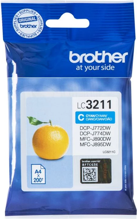Kartush boje, Brother, LC-3211C origjinal, Cyan