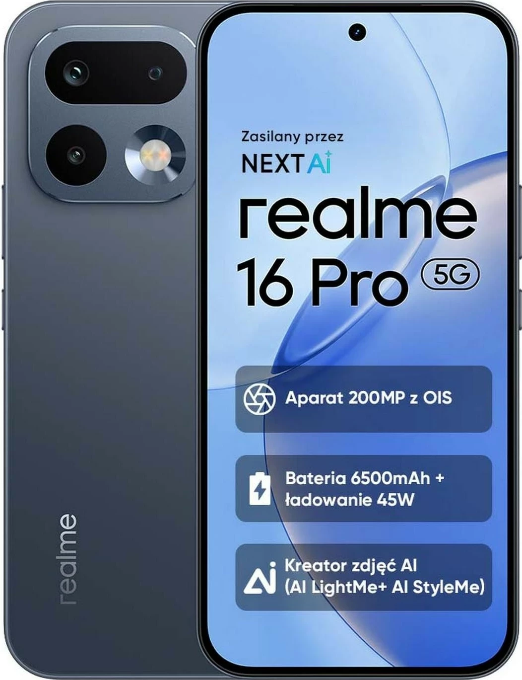 Celular Realme 16 Pro 5G, 8GB RAM, 512GB, Pebble Grey