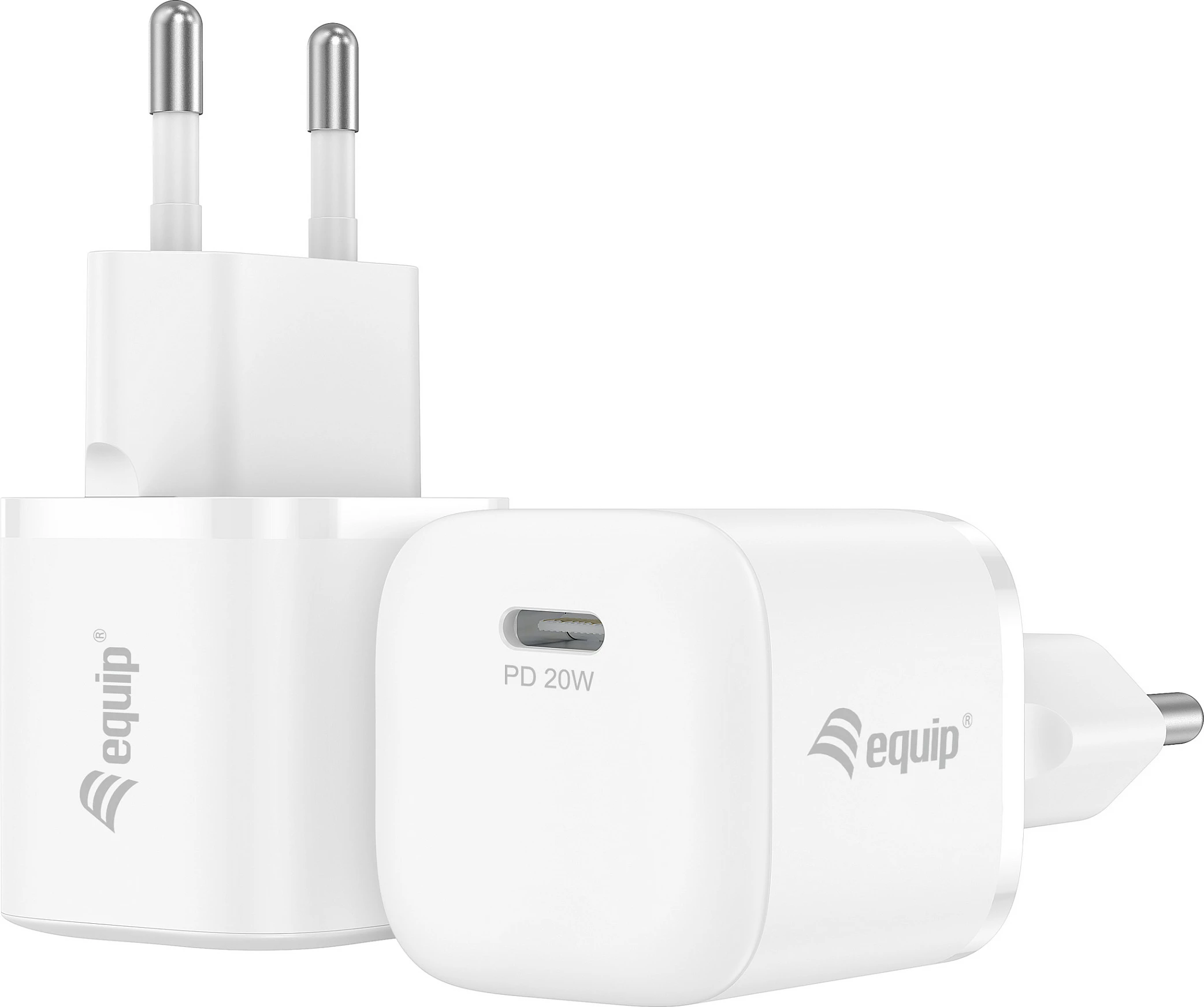 Karikues muri EQUIP USB-C PD3.0, 20W, 1 port, paketim 25 copë, i bardhë
