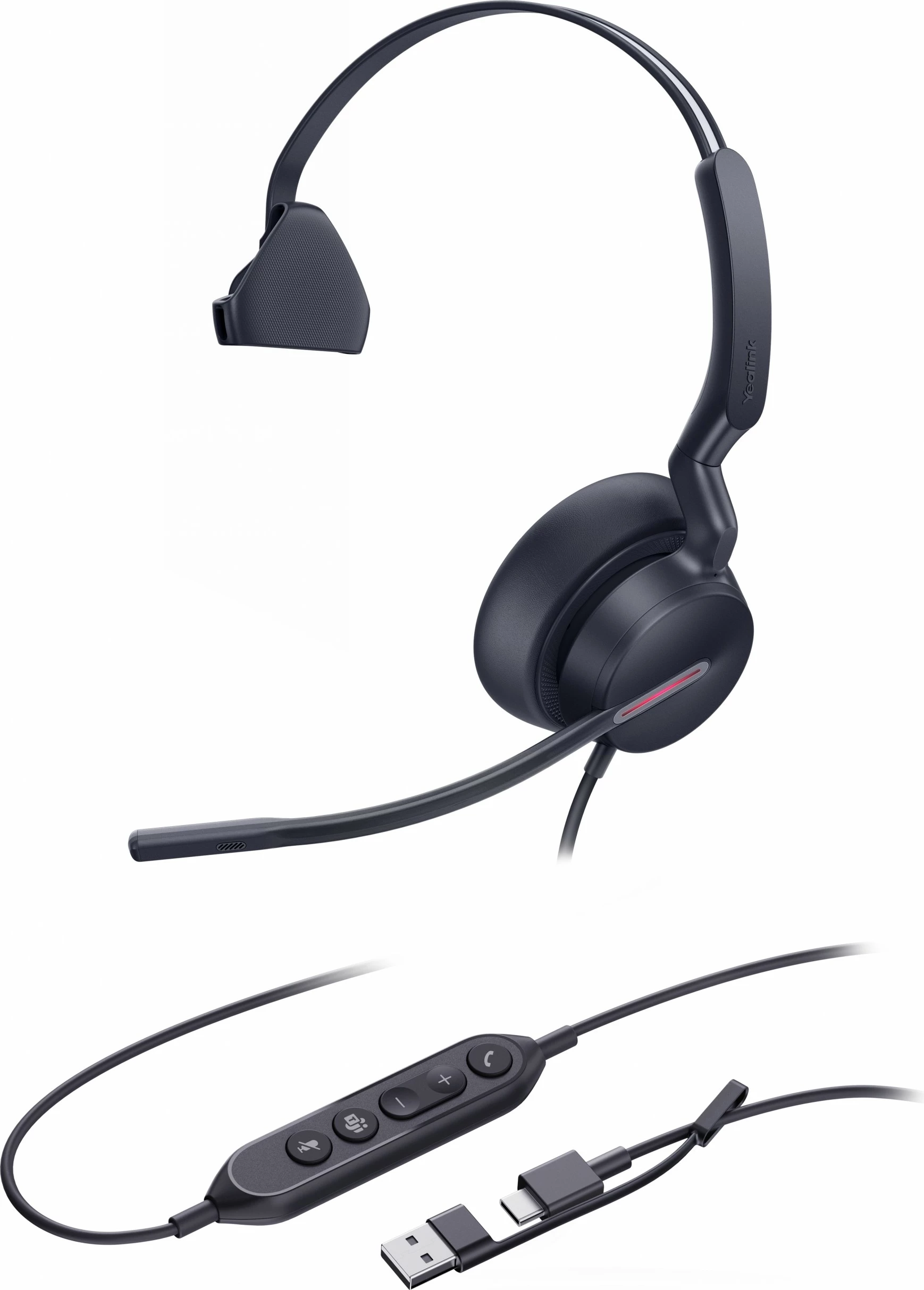 Kufje Yealink UH46 Mono Teams, USB-C/A, e zezë