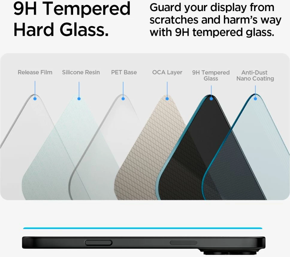 Mbrojtës ekrani Spigen Glas.tR EzFit Privacy për iPhone 15/16, 2 copë