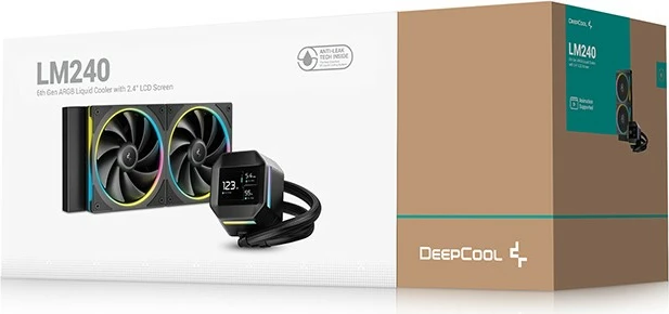 Kasë ftohje uji Deepcool LM240, 2x120mm, IPS, RGB, e zezë