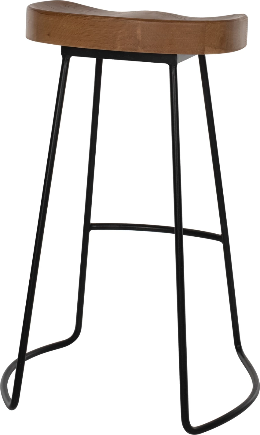 Karrige për bar, dru-metal natyral-e zezë, 45x36x71H cm, FH9333.01 5