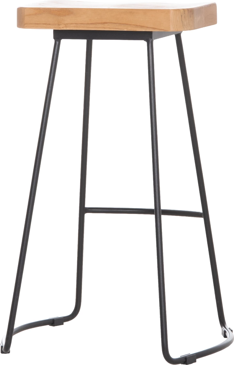 Karrige për bar, dru-metal natyral-e zezë, 45x36x71H cm, FH9333.01