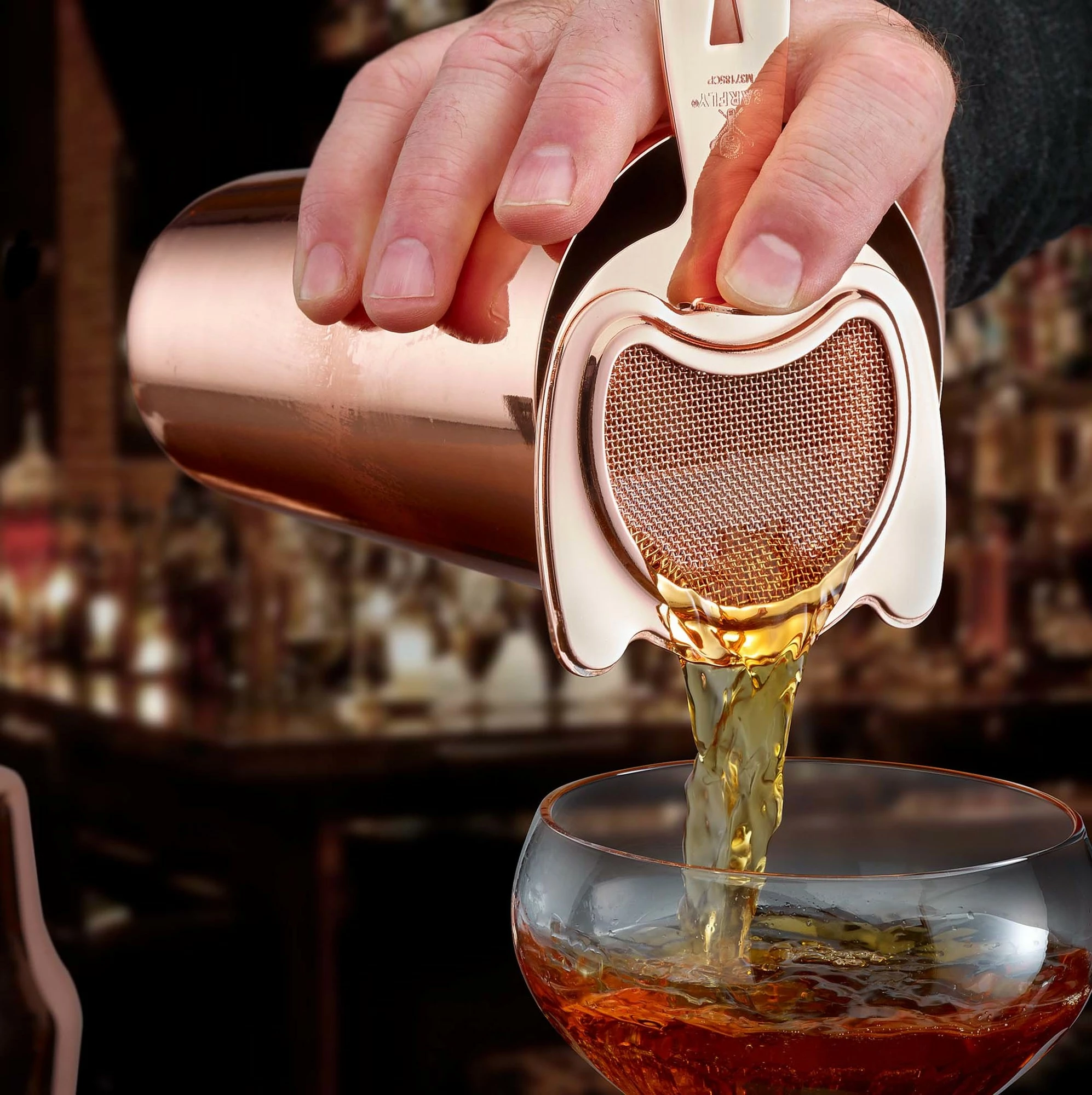 Jigger BarFly stil japonez 20/40 ml (shenja 10/30 ml) çelik inox i veshur me bakër, bakër