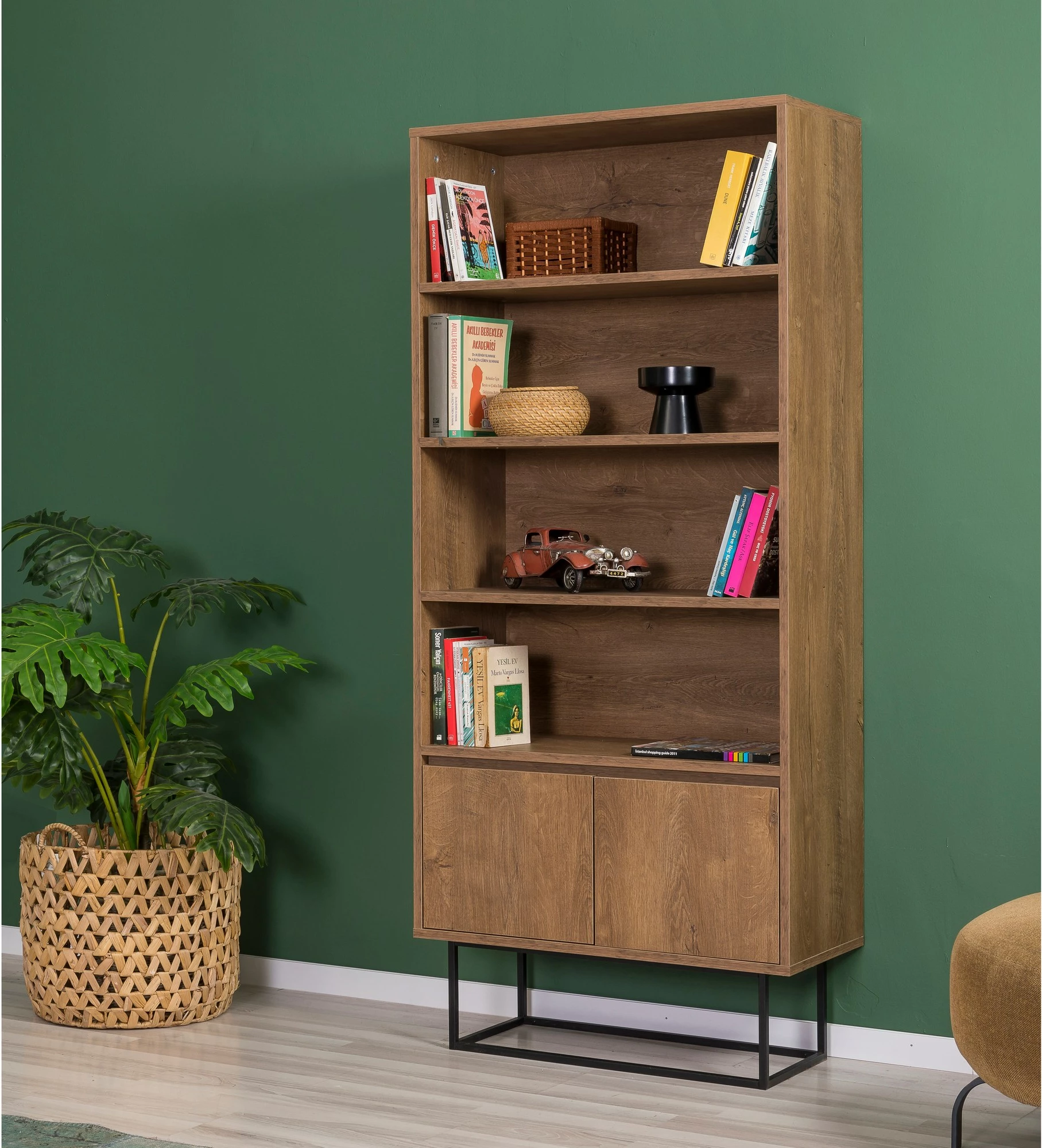 Set mobiljesh për dhomë dite Skye Decor, Laxus Takım 24, ngjyrë arre dhe e zezë