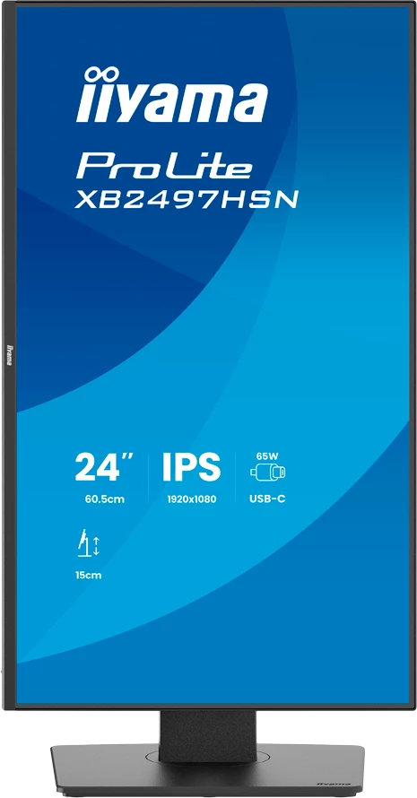 Monitor IIYAMA ProLite XB2497HSN-B1 23.8\" Full HD IPS 1ms USB-C docking (65W) LAN, i zi