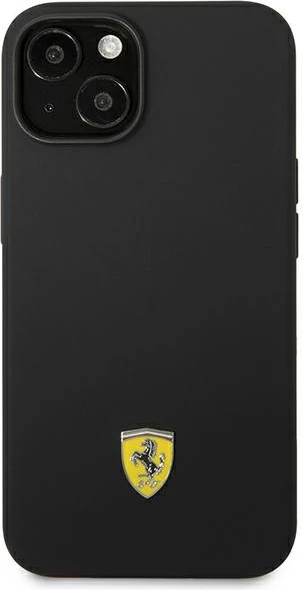 Mbështjellës Ferrari Silicone Metal Logo për iPhone 14 Plus 6.7", i zi