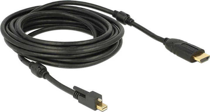 Kabllo Mini DisplayPort në HDMI DeLOCK 83732, 5m, 4K, e zezë