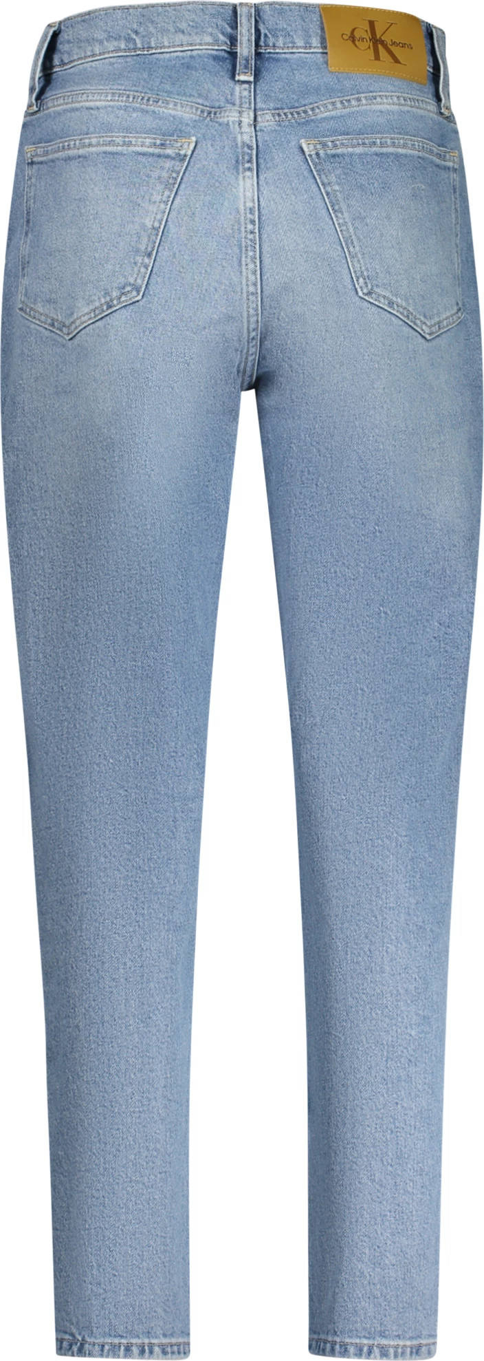 Pantallona xhins për femra Calvin Klein Jeans Denim, kaltër e çelët