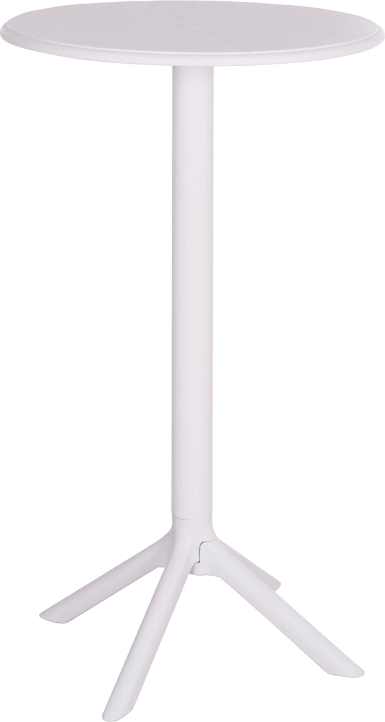 Tavolinë e lartë për bar, rrumbullake, polipropilenë e bardhë, TERRIN FH6126.11, 60x106cm