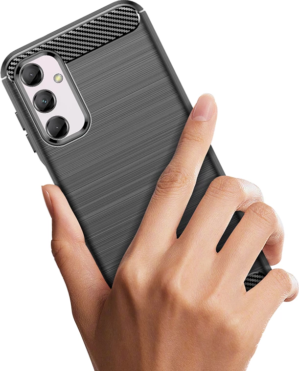 Mbështjellës Hurtel Carbon Case për Samsung Galaxy M14, i zi
