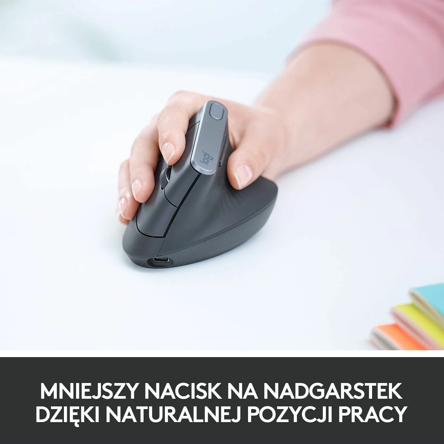Maus Logitech MX Vertical 910-005448 ergonomik wireless 4000 DPI, e zezë