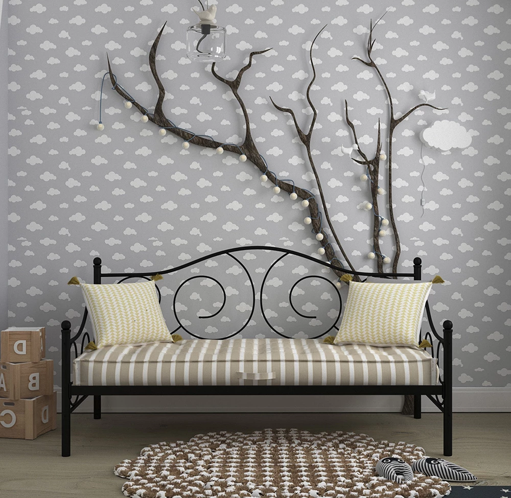 Dyshek marocain, bezhë-bardhë, 90x200x20cm