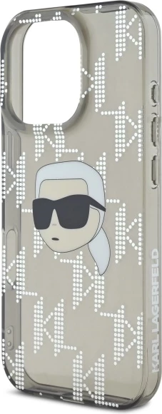 Mbështjellës Karl Lagerfeld IML Karl Head Electroplated për iPhone 16 Pro, Zi