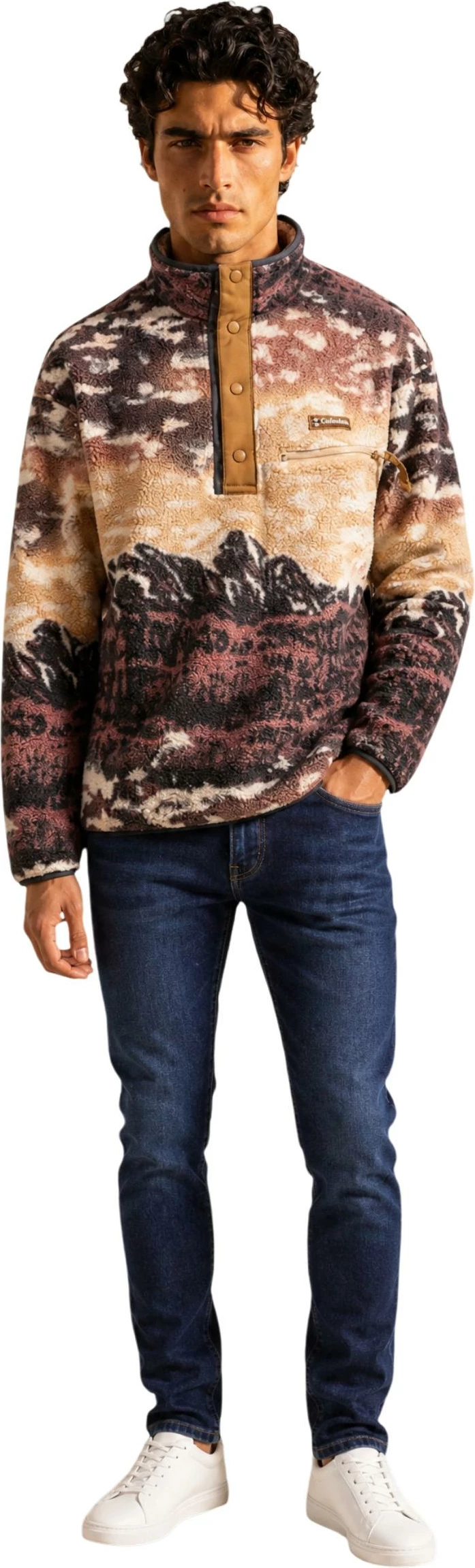 Duks për meshkuj Columbia Helvetia™ II Printed Half Snap Fleece, kafe [Madhësia: L]