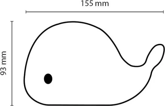 Llambë nate LED Asalite ASAL0308 1W RGB silikon formë delfini, kaltër e çelët
