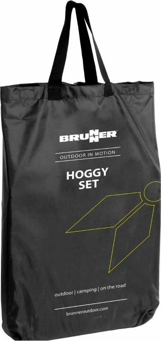 set karrige palosëse me tavolinë BRUNNER HOGGY SET 0406051N.C03, alumini/poliester 40×40×43 cm, me çantë bartëse, gri/e zezë