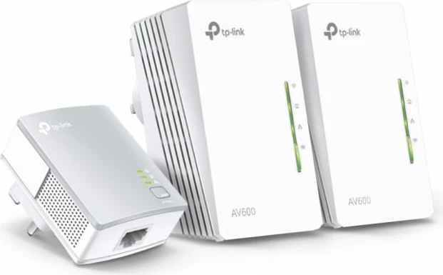 Powerline Wi‑Fi kit TP-LINK TL-WPA4220 TKIT AV600, Wi‑Fi 300Mbps, 2x LAN (WPA4220) + 1x LAN (PA4010), 3-pack, i bardhë