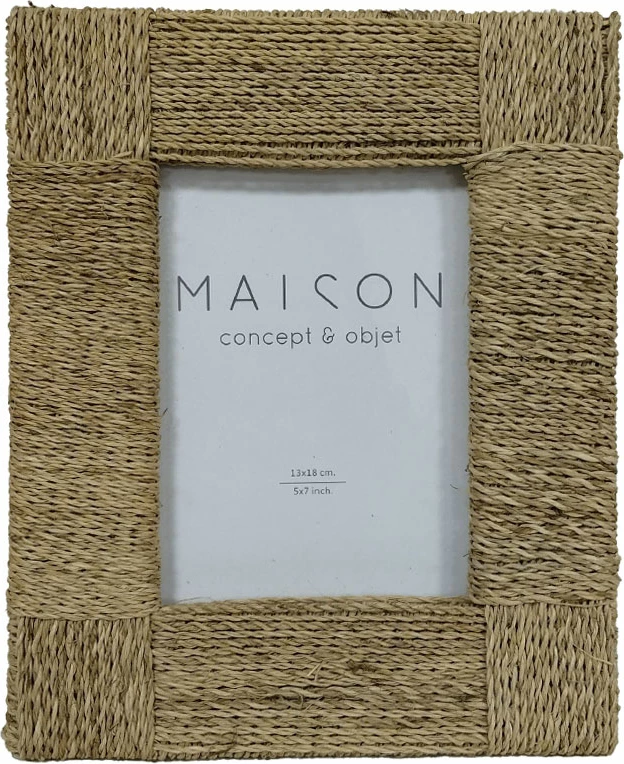 Kornizë për foto MOSI, 28x23x3cm, kashtë deti, xham