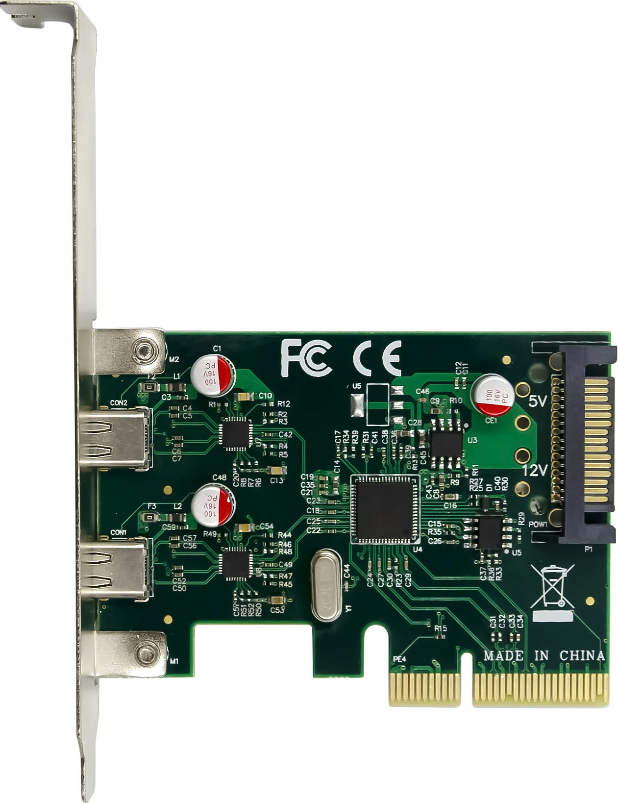 Kartë zgjerimi PCIe Conceptronic, 2x USB-C 3.2 Gen2 10Gbps, PCIe 3.0, e gjelbër