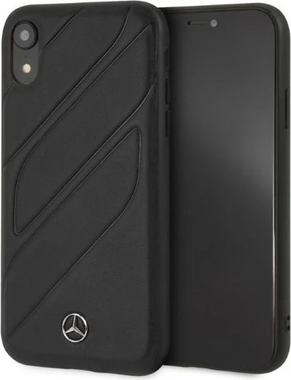 Mbështjellës Mercedes MEHCI61THLBK për iPhone XR, lëkurë, i zi