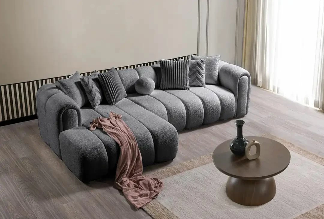 Kënd-sofë Atelier del Sofa, N-Line, kënd majtas, ngjyrë gri e errët