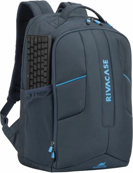 çantë shpine gaming për laptop RIVACASE 7861 17.3\", 28L, me portë USB, rezistente në ujë, blu e errët
