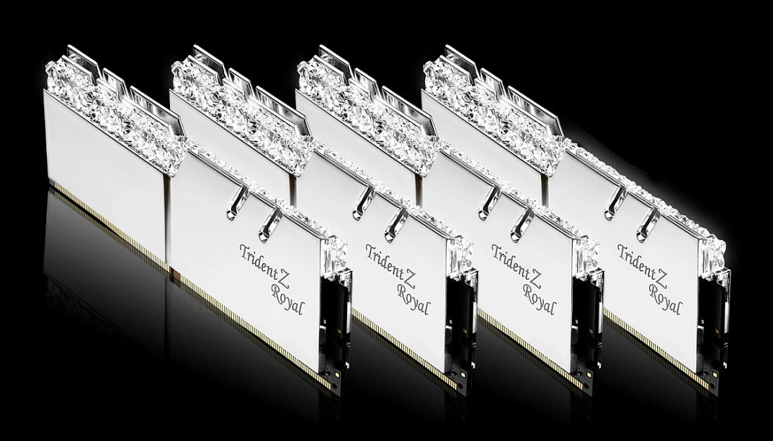 RAM Memorje G.Skill Trident Z Royal F4-3200C16Q-64GTRS, 64GB (4x16GB) DDR4 3200MHz, RGB, argjend