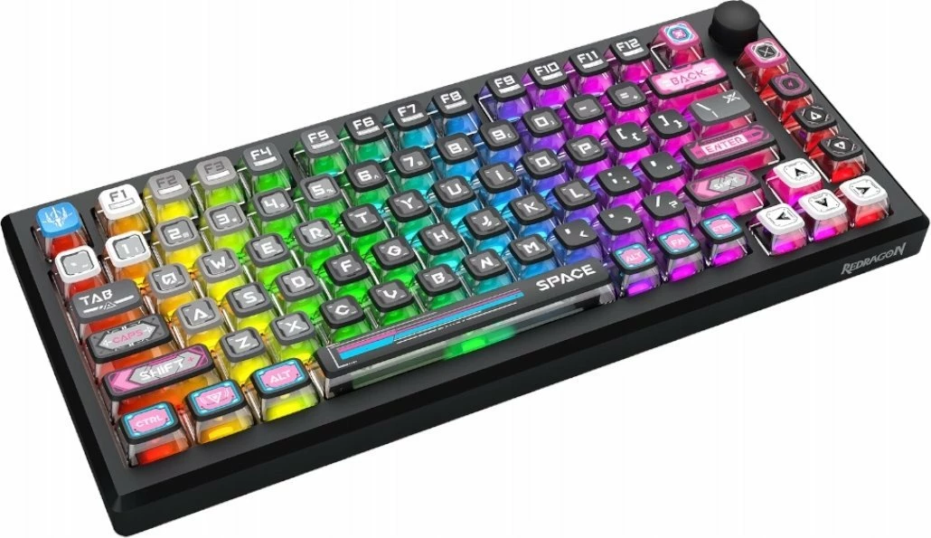 Tastierë mekanike Redragon Uranus Pro 82 K732MC-RGB-PRO, 75%, RGB, USB-C/2.4GHz/Bluetooth, US layout, WuKong switches, e zezë