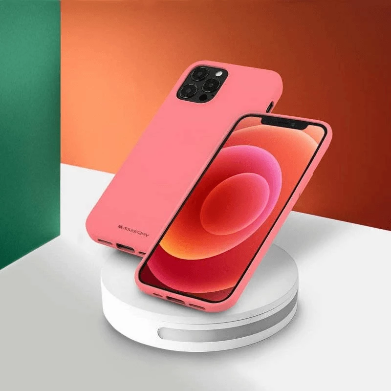 Mbështjellës Goospery Soft Feeling Silicone për iPhone 15, rozë
