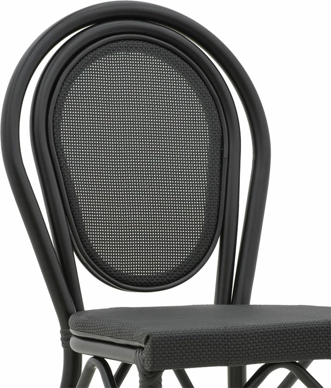 Karrige për bar Dezyan alumini e zezë-textilene e zezë 41.5x53.5x116cm